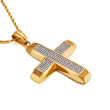 Ocelový náhrdelník kříž se zirkony WJHC255