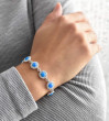 Dásmký náramek na ruku s opálem a krystaly 33105.1 modrá
