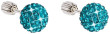 Stříbrné Swarovski náušnice kuličky 31111.3 blue zirkon