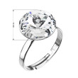 Jednoduchý stříbrný prsten s kamínkem Preciosa 35018.1 crystal