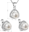 Souprava stříbrných šperků s perlami a zirkony 29011.1