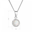 Stříbrný náhrdelník s krystaly Preciosa 32083.1 white