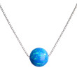 Stříbrný náhrdelník s umělým opálem 12044.3 modrá