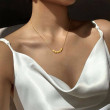 Dámský ocelový náhrdelník zlatý JCFNC1391