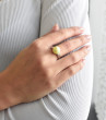 Moderní prsten s perlou Swarovski 35022.3 žlutá