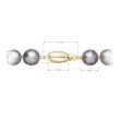 Perlový náramek z říčních perel se zapínáním ze 14 karátového zlata 923010.3/9271A grey