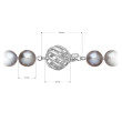 Perlový náramek z říčních perel se zapínáním z bílého 14 karátového zlata 823010.3/9264B grey
