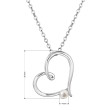 Náhrdelník s přívěskem srdce s malou říční perličkou 22045.1