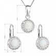 Luxusní souprava stříbrných šperků s opálem a krystaly 39160.1-bílá
