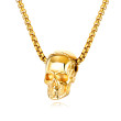 Zlatý ocelový náhrdelník lebka JCFGX1513GD