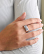 Stříbrný dámský prsten s kamínky Swarovski 35014.3 fialová