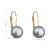 Dámské zlaté perlové náušnice 921009.3 šedá