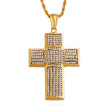 Ocelový náhrdelník kříž se zirkony WJHC256