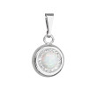 Stříbrný přívěsek s opálem a krystalky Swarovski 74096.1 bílá