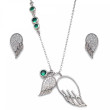 Náhrdelník a náušnice stříbro se zirkony 19001.3 Emerald