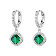 Visací stříbrné náušnice se zirkony Brosway Fancy Life Green FLG142