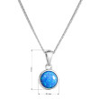 Elegantní náhrdelník s modrým syntetickým opálem Náhrdelník se syntetickým modrým opálem kulatý 12077.3 blue