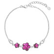 Stříbrný dámský náramek Swarovski elemenst 33112.3 fuchsia