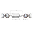 Perlový náramek z říčních perel se zapínáním z bílého 14 karátového zlata 823010.3/9267B grey