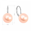 Náušnice bižuterie visací se syntetickou perlou kulaté 71123.3 lt.peach