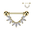Zlatý piercing do bradavek z chirurgické oceli SEKSQ0172GD