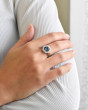 Prsten pro ženy stříbro s kamínky 35023.3 modrá