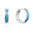 Náušnice kroužky stříbro 11402.3-modrá