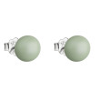 Stříbrné náušnice s perlou 31142.3 pastel green