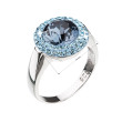 Stříbrný prsten s krystaly 35023.3 modrá