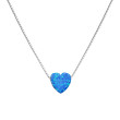 Náhrdelník srdce stříbro s opálem 12048.3 modré srdce