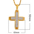 Masivní ocelový náhrdelník kříž se zirkony WJHC255