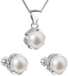 Souprava stříbrných šperků s perlami a zirkony 29009.1