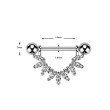 Piercing do bradavky se zirkony SEKSQ0172