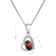 Stříbrný náhrdelník s přívěskem ve tvaru srdce 12090.3 garnet chekker