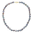 Perlový náhrdelník z říčních perel 922027.3/9271A peacock