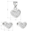 stříbrný přívěšek a náušnice srdce 19011.1