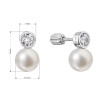 Stříbrné náušnice s perlou a zirkonem 21090.1B