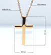 Zlatý náhrdelník křížek z chirurgické oceli WJHC172