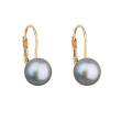 Visací perlové náušnic ezlaté 921009.3-šedá