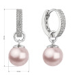 Stříbrné náušnice s visací perlou 31298.3 růžová