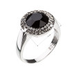 Stříbrný prsten pro ženy 35025.3 černá