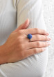 Dámský prsten stříbro s kamínky 735013.3 modrá