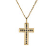 Pozlacený náhrdelník křížek s kamínky PSS1245GD