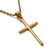 Zlatý ocelový náhrdelník s křížkem WJHC506GD
