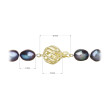 Perlový náramek z říčních perel se zapínáním ze 14 karátového zlata 923011.3/9264A peacock