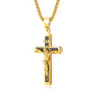 Ocelový náhrdelník kříž SEGX1626GD