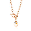 Ocelový náhrdelník srdce zlatý SEGX1623RG