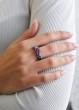 Stříbrný prsten pro ženy 35031.4 modrá-růžová