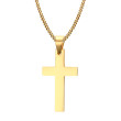 Zlatý náhrdelník kříž chirurgická ocel JCFPN572GD
