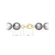 Perlový náhrdelník z říčních perel se zapínáním ze 14 karátového zlata 922028.3/9260 grey
